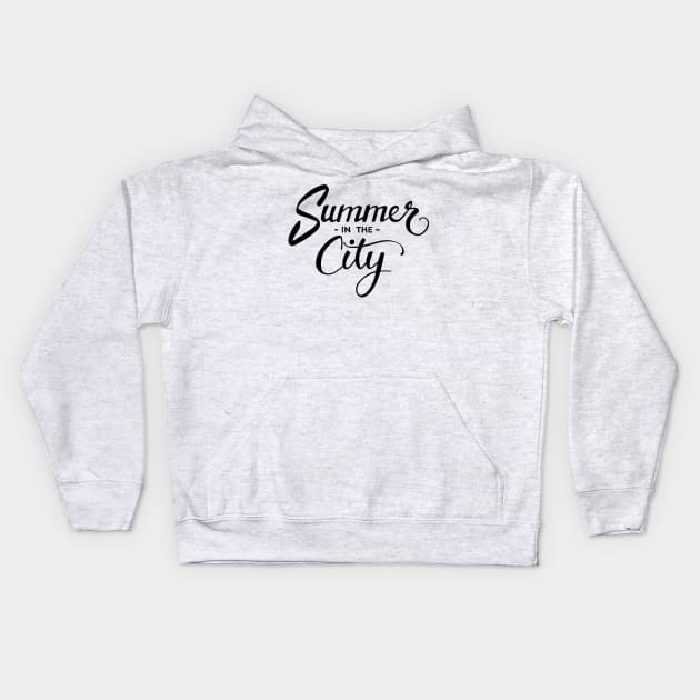 Summer in the City BLACK Kids Hoodie by fadogar